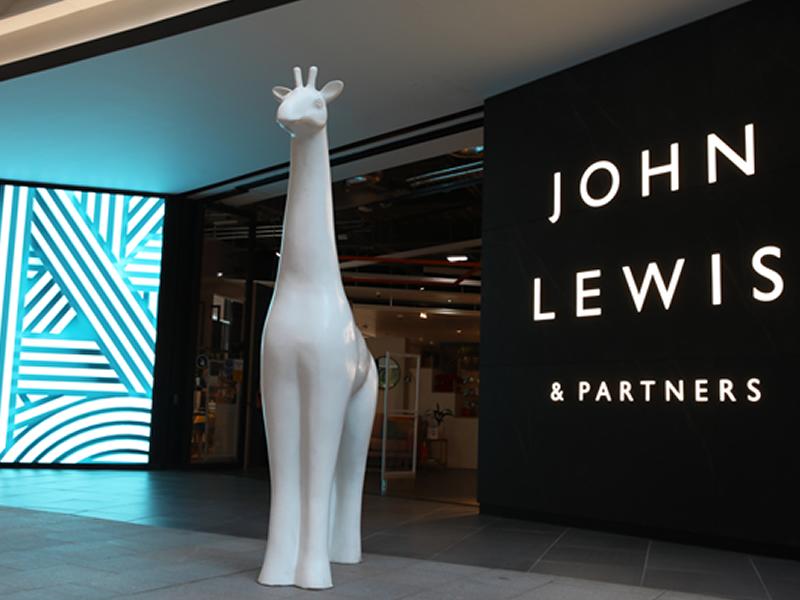 John Lewis sponsor first Giraffe About Town sculpture