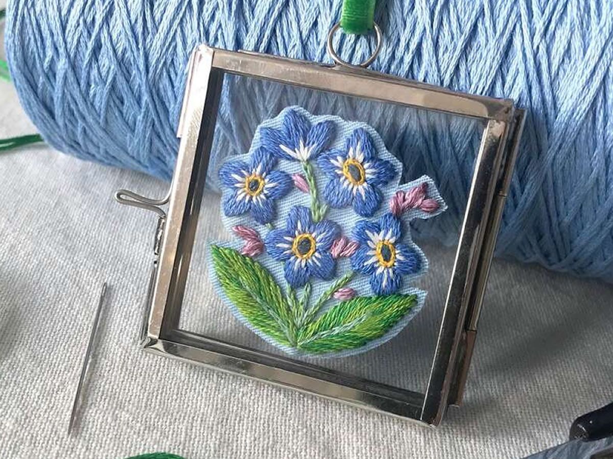 Framed Embroidered Flower Workshop