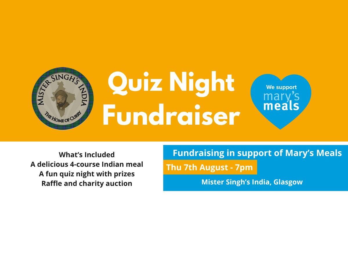 Quiz Night at Mister Singh’s In Support of Mary’s Meals