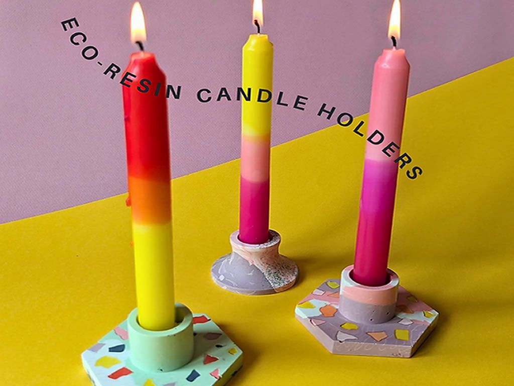 Eco-Resin Candle Holders - Terrazzo Craft Workshop