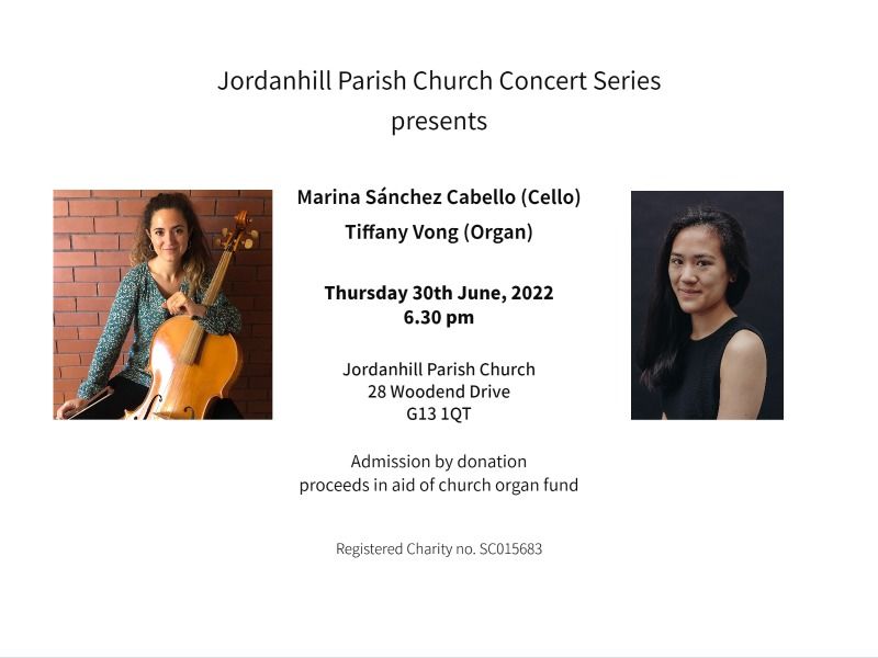 Music Concert: Cello and Organ at Jordanhill Parish Church - CANCELLED