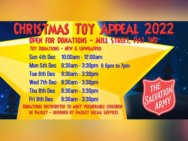 Paisley & Renfrewshire Salvation Army Toy Appeal