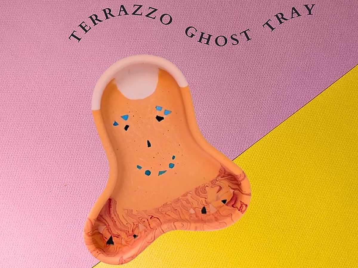 Terrazzo Halloween Ghost Tray