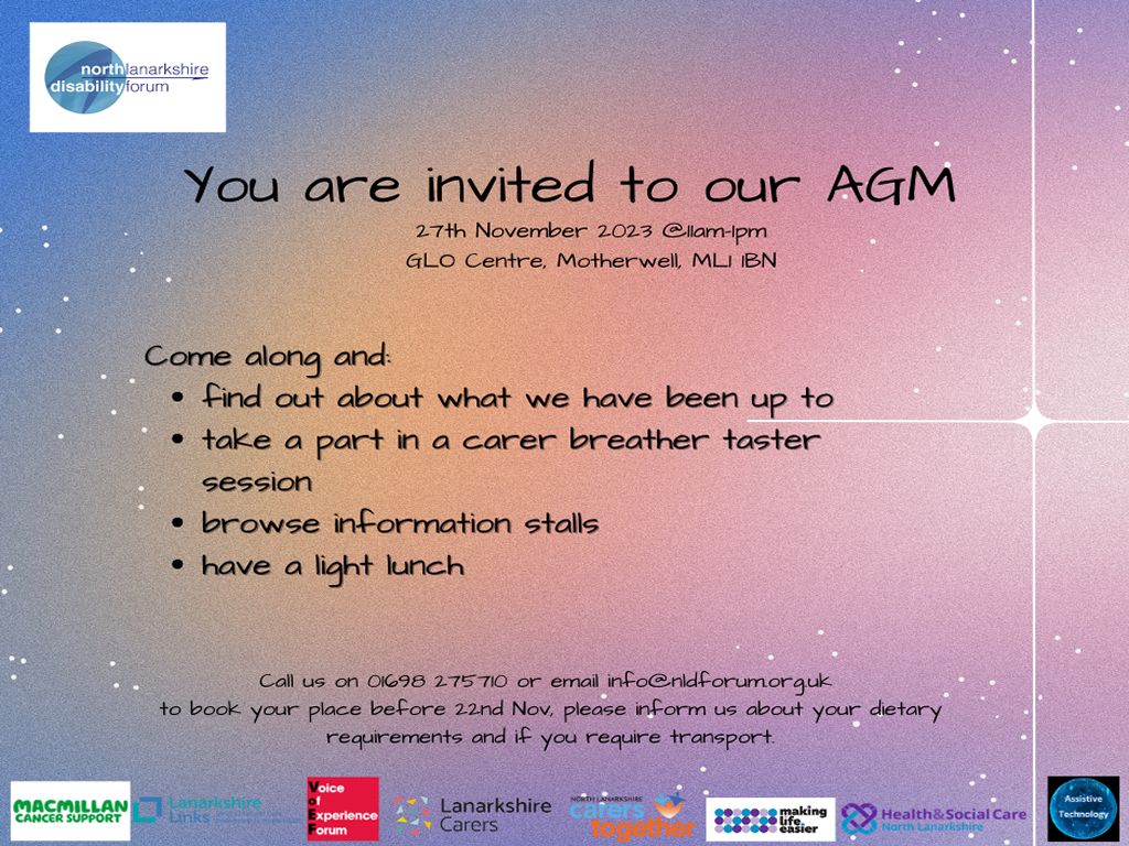 North Lanarkshire Disability Forum - Annual General Meeting
