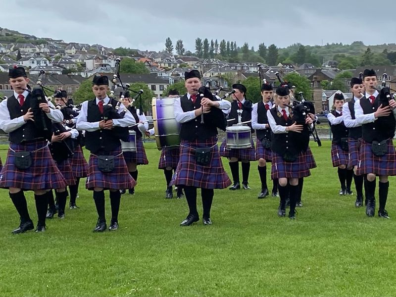 Isle of Arran Music School Pipe Band tune up for a set of firsts!