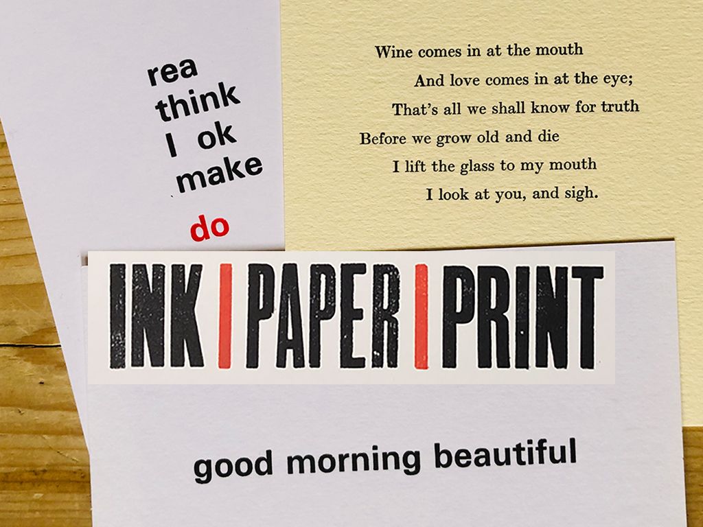 Ink | Paper | Print - Letterpress Workshop
